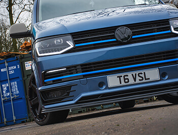 Gloss Blue Upper + Lower Grille Trim Inserts - VW T6 15>19