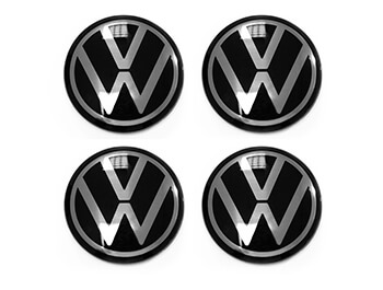 Genuine VW New Logo Alloy Wheel Centre Hub Caps 65mm x4