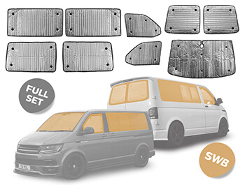 Thermal Blinds Full Set 9 Pc - VW T5 SWB Twin Door 03>09