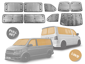 Thermal Blinds Full Set 9 Pc - VW T5 LWB Twin Door 03>09