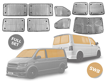 Thermal Blinds Full Set 9 Pc - VW T5.1 SWB Twin Door 10>15