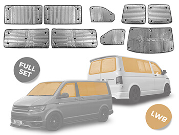 Thermal Blinds Full Set 9 Pc - VW T5.1 LWB Twin Door 10>15