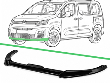 Gloss Black Front Splitter Berlingo/Partner/Combo 18-24