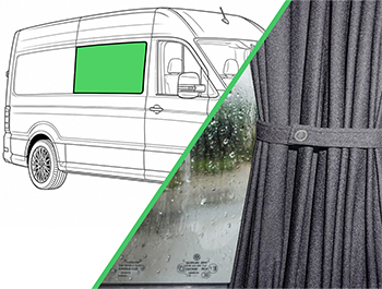 Black Railed Curtain Driver Side Passenger Window Crafter/TGE L2