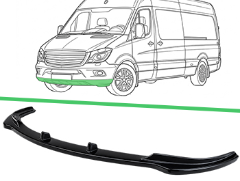 Gloss Black Front Splitter Mercedes Sprinter W906 2013–2018