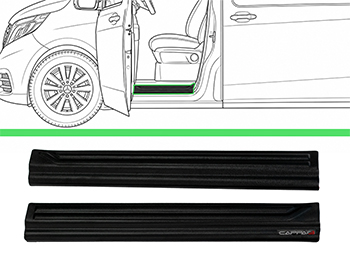 Mercedes Vito W447 2014> Black ABS Front Door Sill Covers