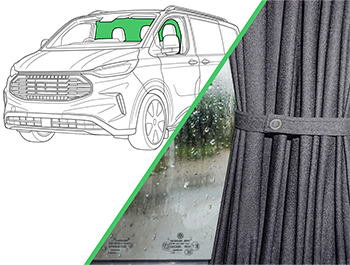 Black Railed Curtain Cab Divider Custom Mk2/VW T7