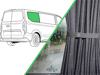 Black Railed Curtain Rear Quarter Right LWB Custom Mk2/VW T7