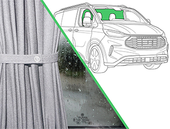Grey Railed Curtain Cab Divider Custom Mk2/VW T7