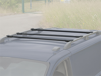Aluminium Crossbars Set of 3 - Black - Ford Transit Custom MK1