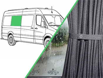 Black Railed Curtain Passenger Side Middle Window Crafter/TGE