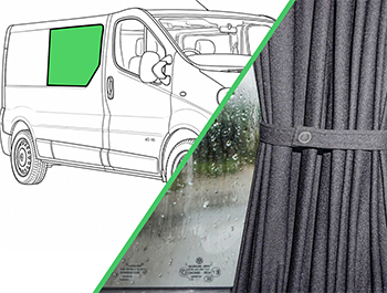 Black Railed Curtain Driver Side Passenger Window Trafic 2014+