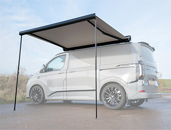 VS Black Manual Wind Out Awning 3.0m x 2.5m with Brackets