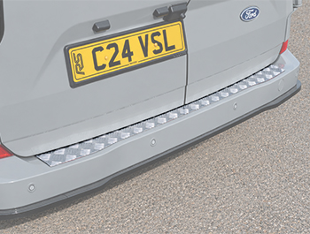 Silver Anodized Rear Bumper Protector Ford Transit Custom/VW T7
