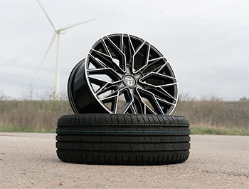 Wolfrace 71 Wolfsburg GT6 Black Polish 18" 6x120 Wheels & Tyres
