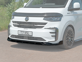 VW Transporter T7 Gloss Black ABS Front Lower 4-Piece Splitter