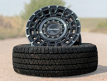 Tomahawk Yakama 17x8 5x120 Wheel and Tyre Bundle Satin Black