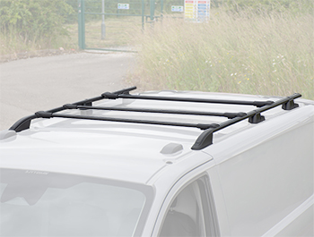 Transit Custom Mk1 Silver Aluminium 3 Crossbar Roof Rail Set