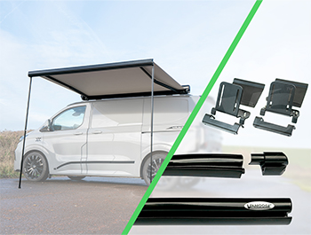 VS Manual Wind Out Awning+Transporter Rail Bundle 2.5m SWB