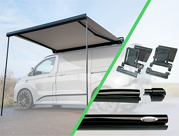 VS Manual Wind Out Awning+Transporter T7 Rail Bundle 3m LWB