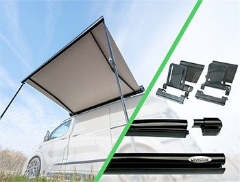 VS Manual WindOut Awning+Transit Custom Mk2 Rail Bundle 2.5m SWB