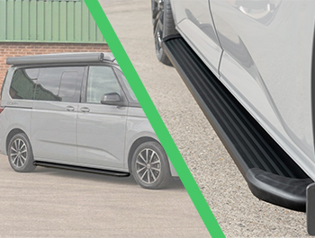 Black Aluminium Side Steps - VW Multivan & California T7
