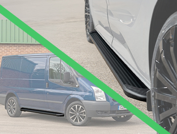 Black Aluminium Side Steps - Ford Transit MK7 LWB / XLWB