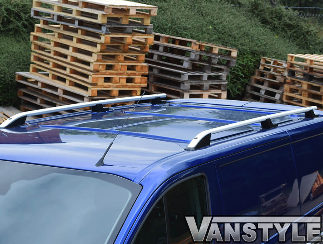 Van Demon Aluminium Silver Cross Bars Roof Rails Pair for Ford Transit Custom 