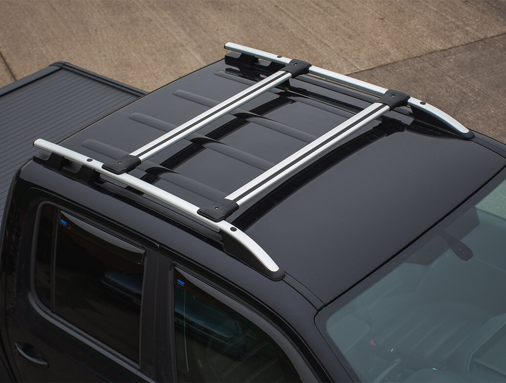 VW Amarok Silver Aluminium Roof Rails & Cross Bars