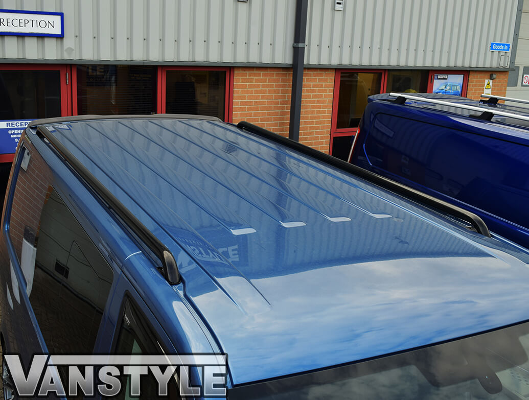 Black Powder Coated Roof Bars (One Piece) - VW T5 T6