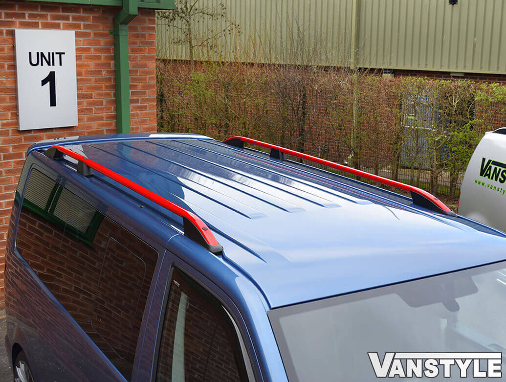 VW T5 & T6 \'Red Edition\' Aluminium Roof Bars