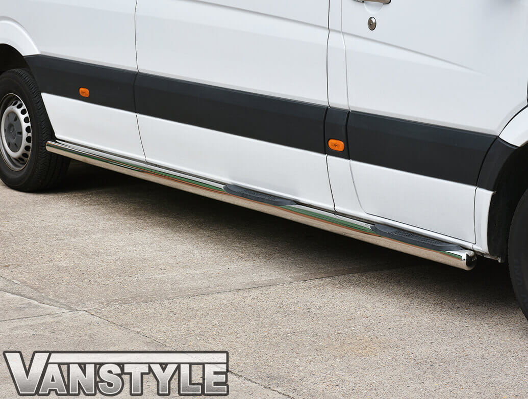 76mm Stainless Steel Side Bars (3xSteps) Crafter/Sprinter