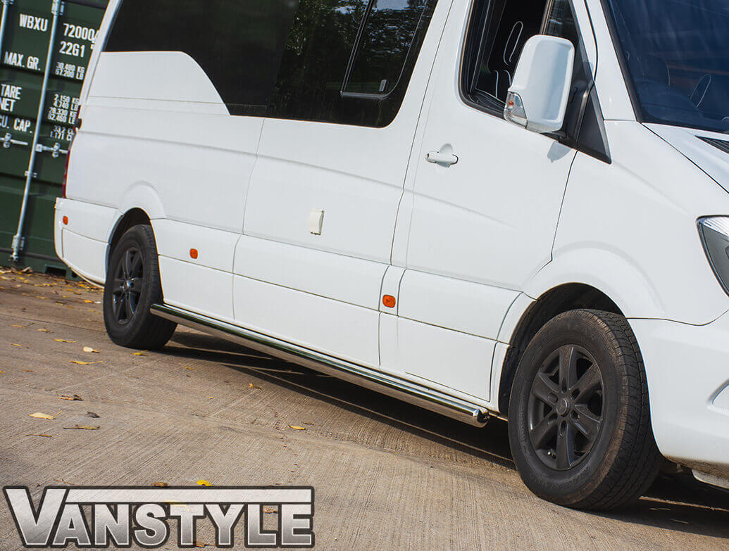 76mm Stainless Steel Side Bars VW Crafter Mercedes Sprinter