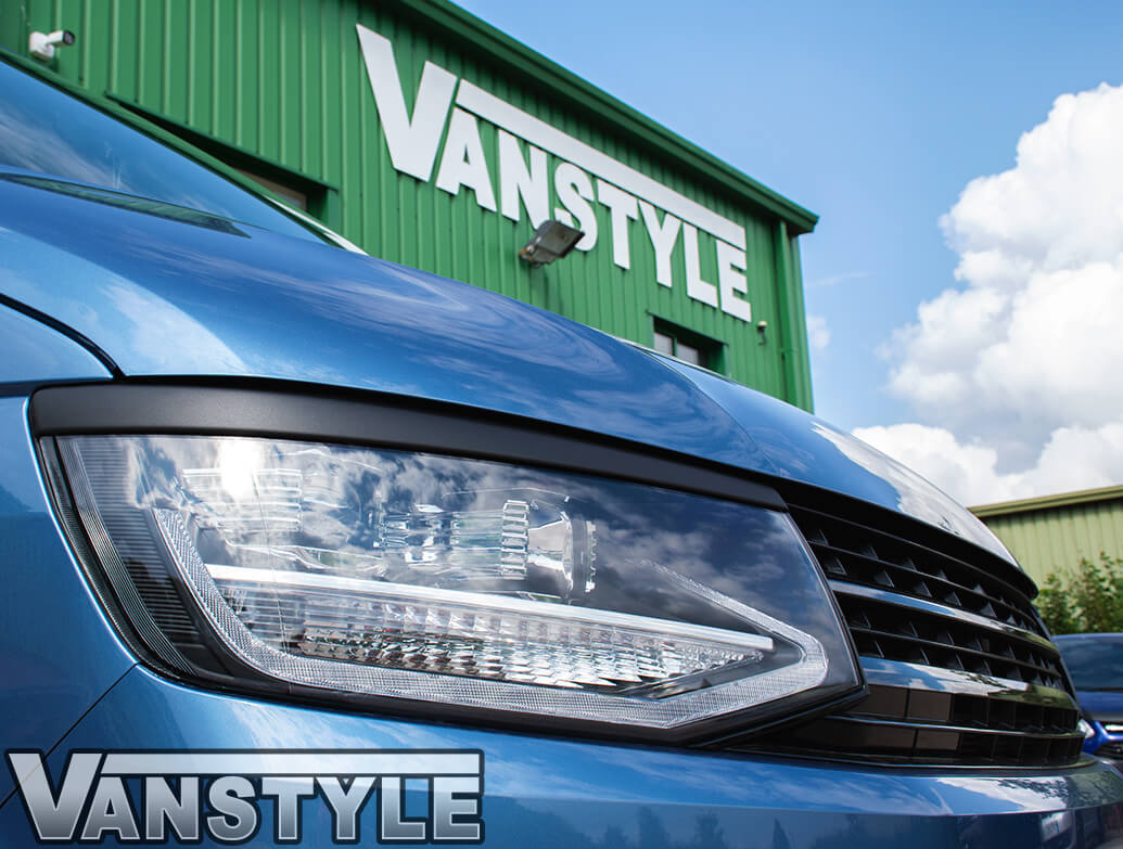 ABS Front Headlight Brows Textured Black VW T6 2015 2019 Vanstyle