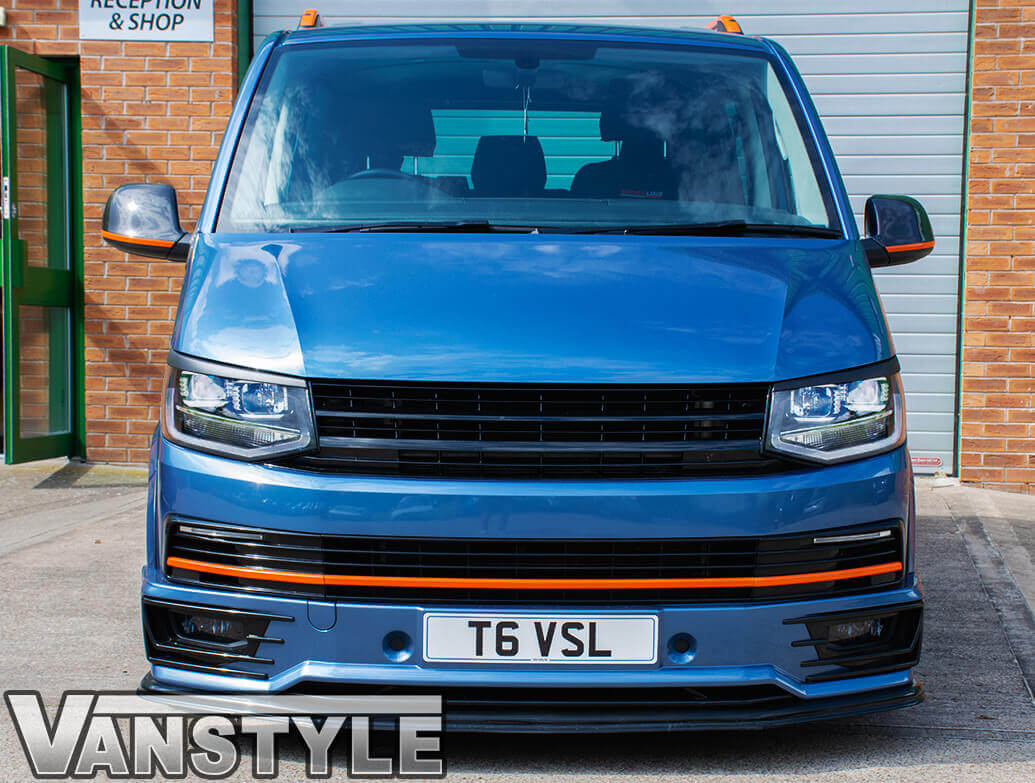 ABS Front Headlight Brows Textured Black VW T6 2015 2019 Vanstyle