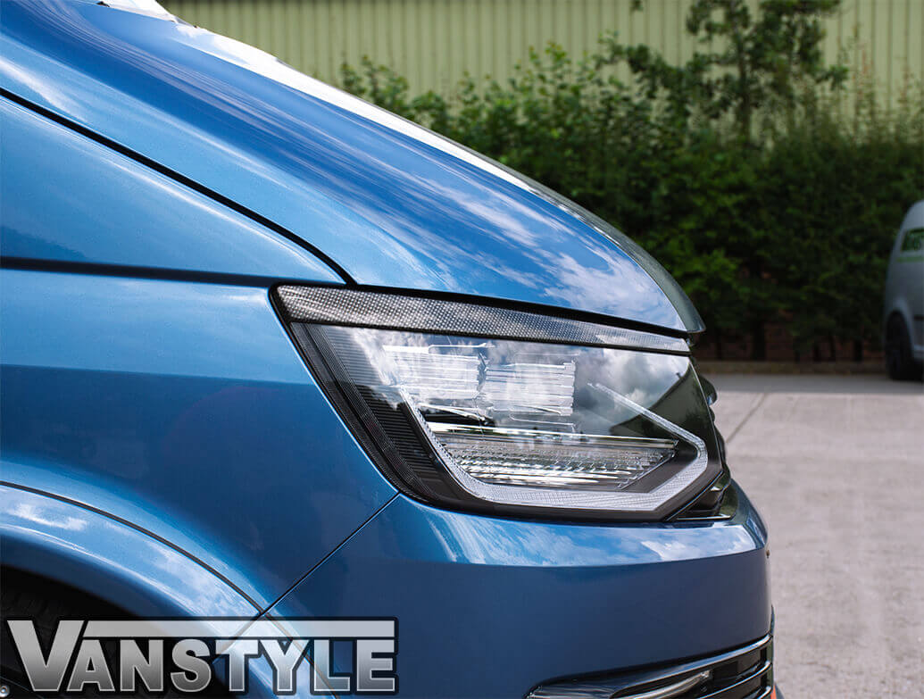 ABS Front Headlight Brows Carbon Fibre VW T6 2015 2019 Vanstyle