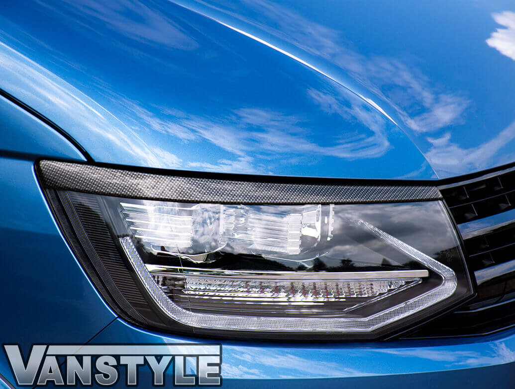 ABS Front Headlight Brows Carbon Fibre VW T6 2015 2019 Vanstyle