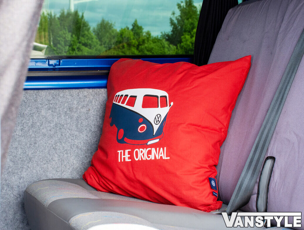 Genuine VW Campervan Heritage Cushion Red Vanstyle