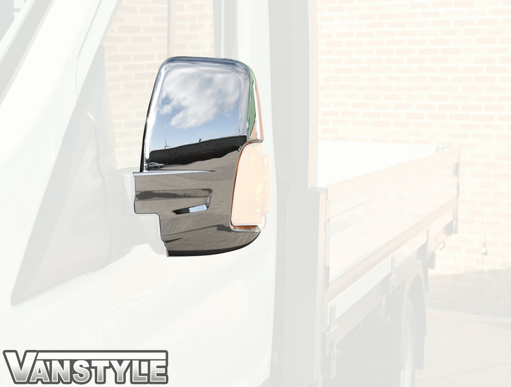 Ford Transit MK8 Chrome ABS Mirror Covers 2014-2019>