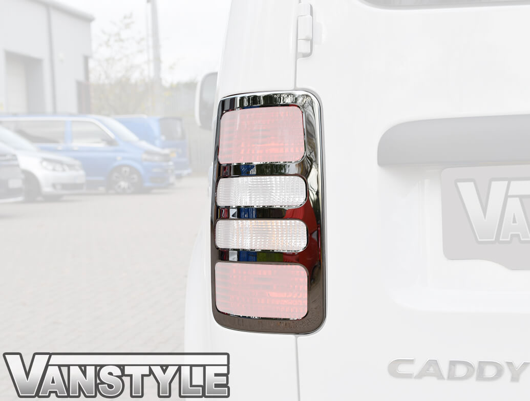 Rear Light Cover Set Stainless Steel - VW Caddy 04>14