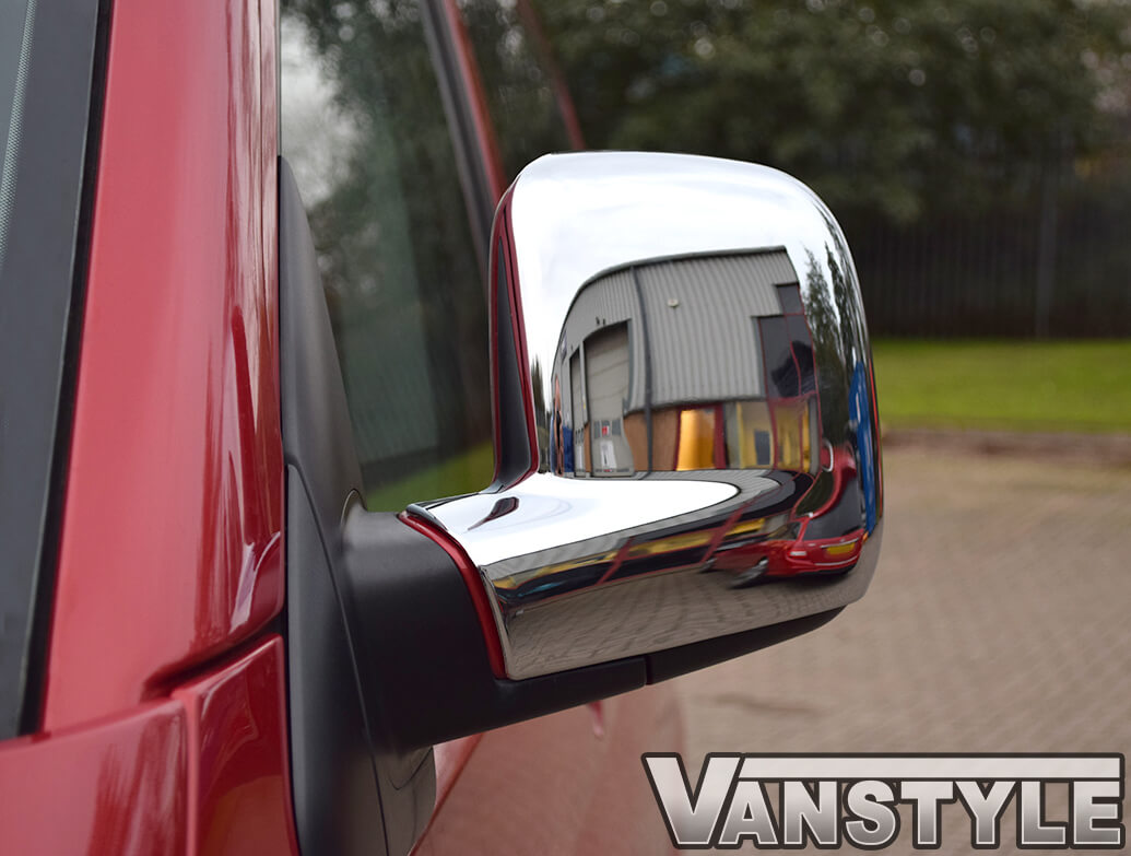 Chrome Mirror Cover Set, VW T5, Caravelle Caddy - Vanstyle