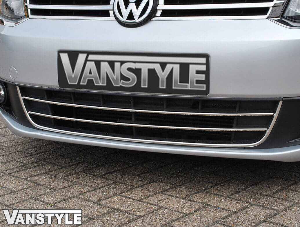 VW Caddy Lower Front Bumper 3 Pcs Stainless Steel Trim 10-15