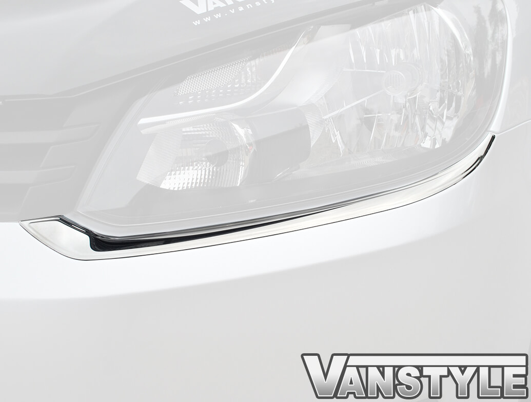 Stainless Steel Front Headlight Trim Surround VW Caddy 10 15 Vanstyle