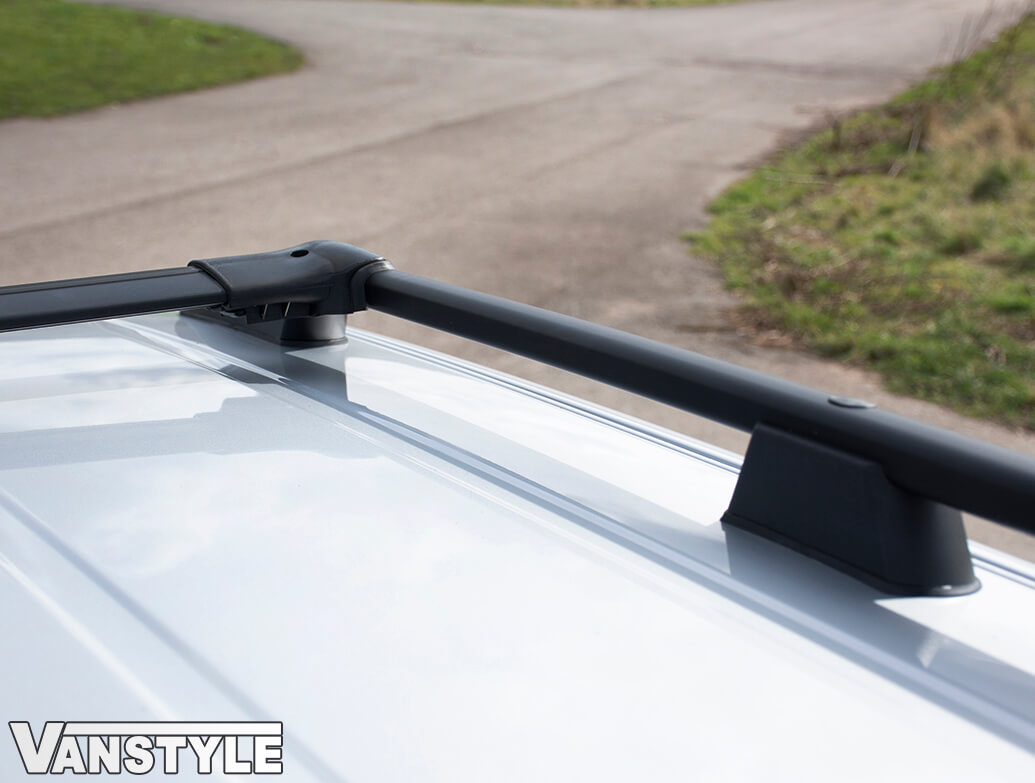 04-15 Van Demon Matte Black Roof Rails Pair Roof Bars for VW Caddy 
