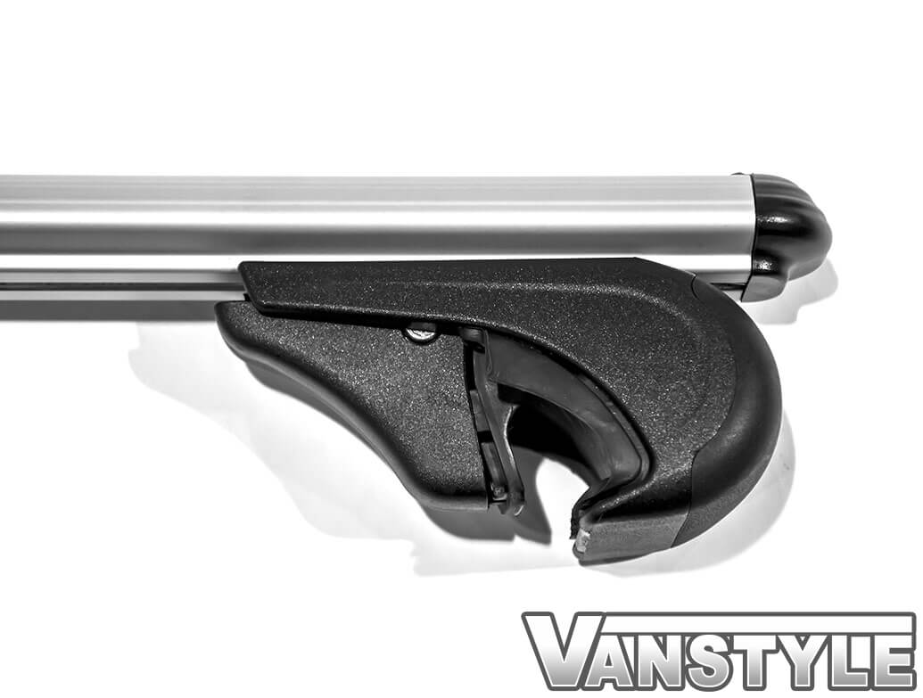 Roof Cross Bar Set Silver Aluminium Adjustable Lockable Vanstyle