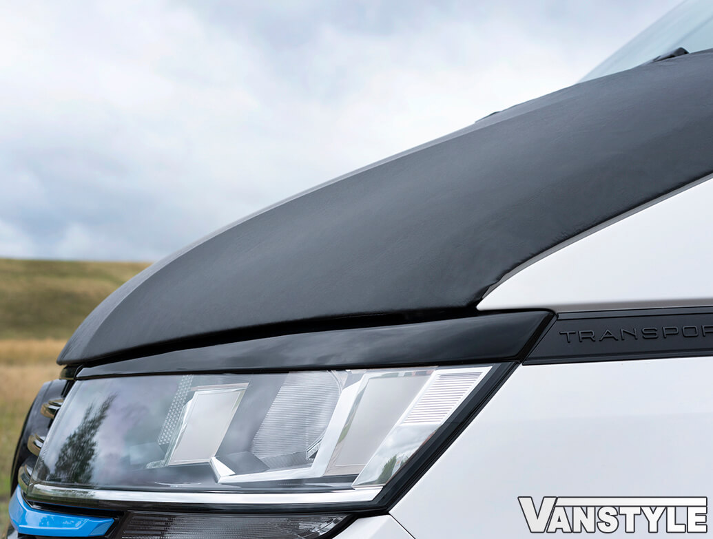 VW T6 T6.1 2015> Full Length Bonnet Bra - Plain Black