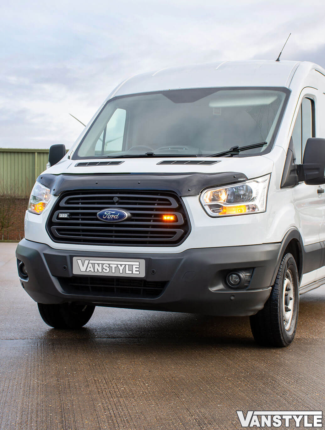 Ford Transit Mk8 2014-2019 Black Bonnet Wind Deflector