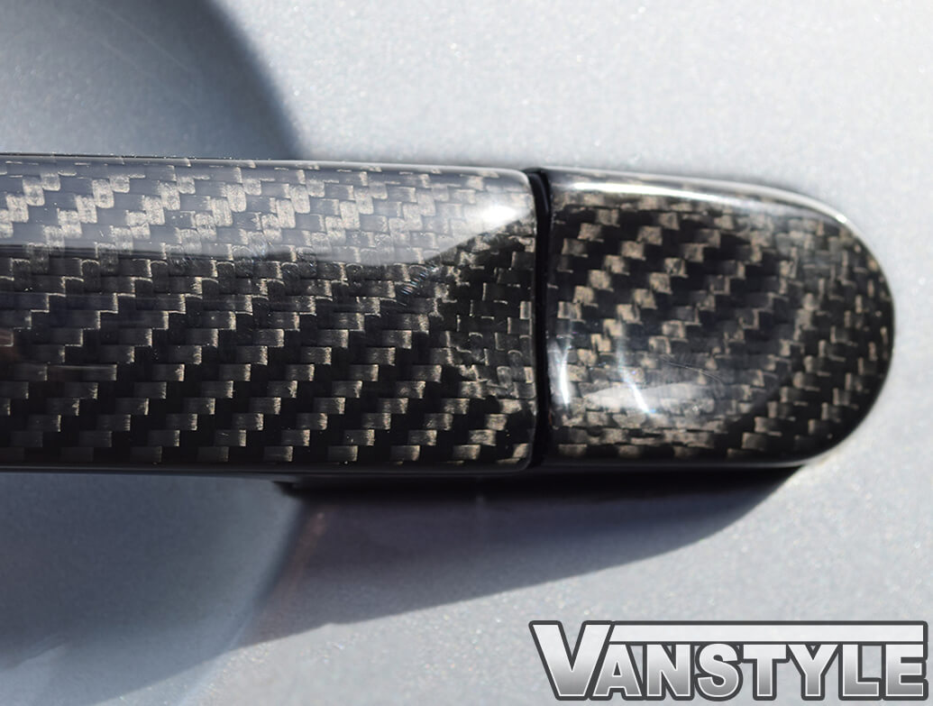 Carbon Fibre Door Handle Trim Covers - VW T5 T6 Caddy