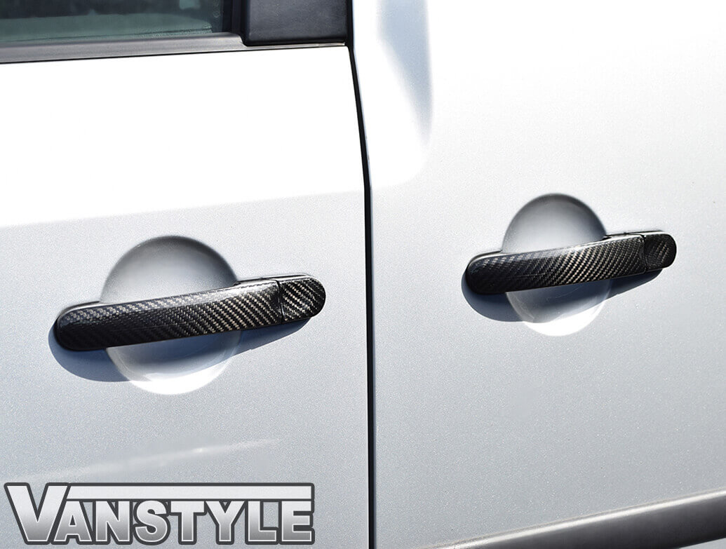 Carbon Fibre Door Handle Trim Covers - VW T5 T6 Caddy
