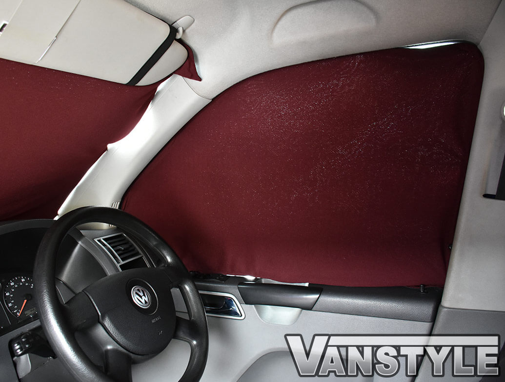 VW T5/T6 Tailored Curtain - Cab Front - Red